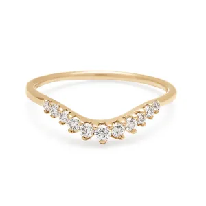 Tiara Curve Band - 14k Gold & White Diamonds