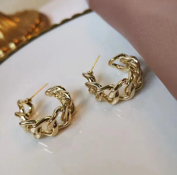 Trendy Simple Silver Color Hoop Earrings For Women