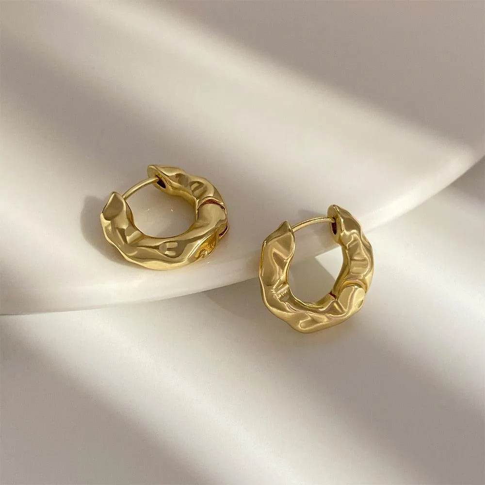 Trendy Simple Silver Color Hoop Earrings For Women