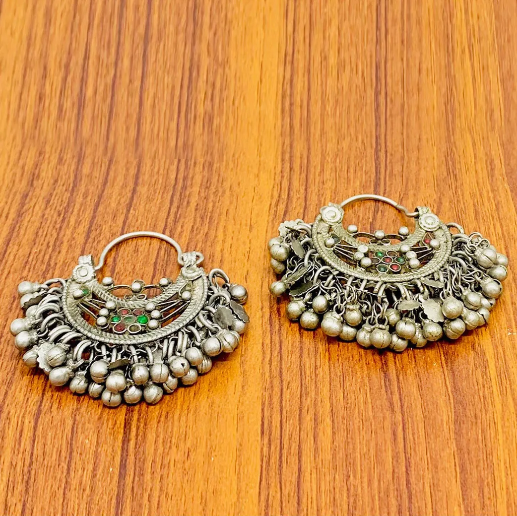 Tribal Kuchi Antique Earrings with Bells