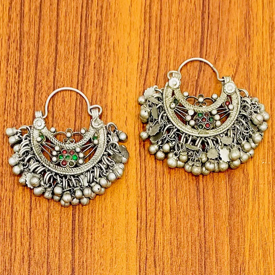 Tribal Kuchi Antique Earrings with Bells