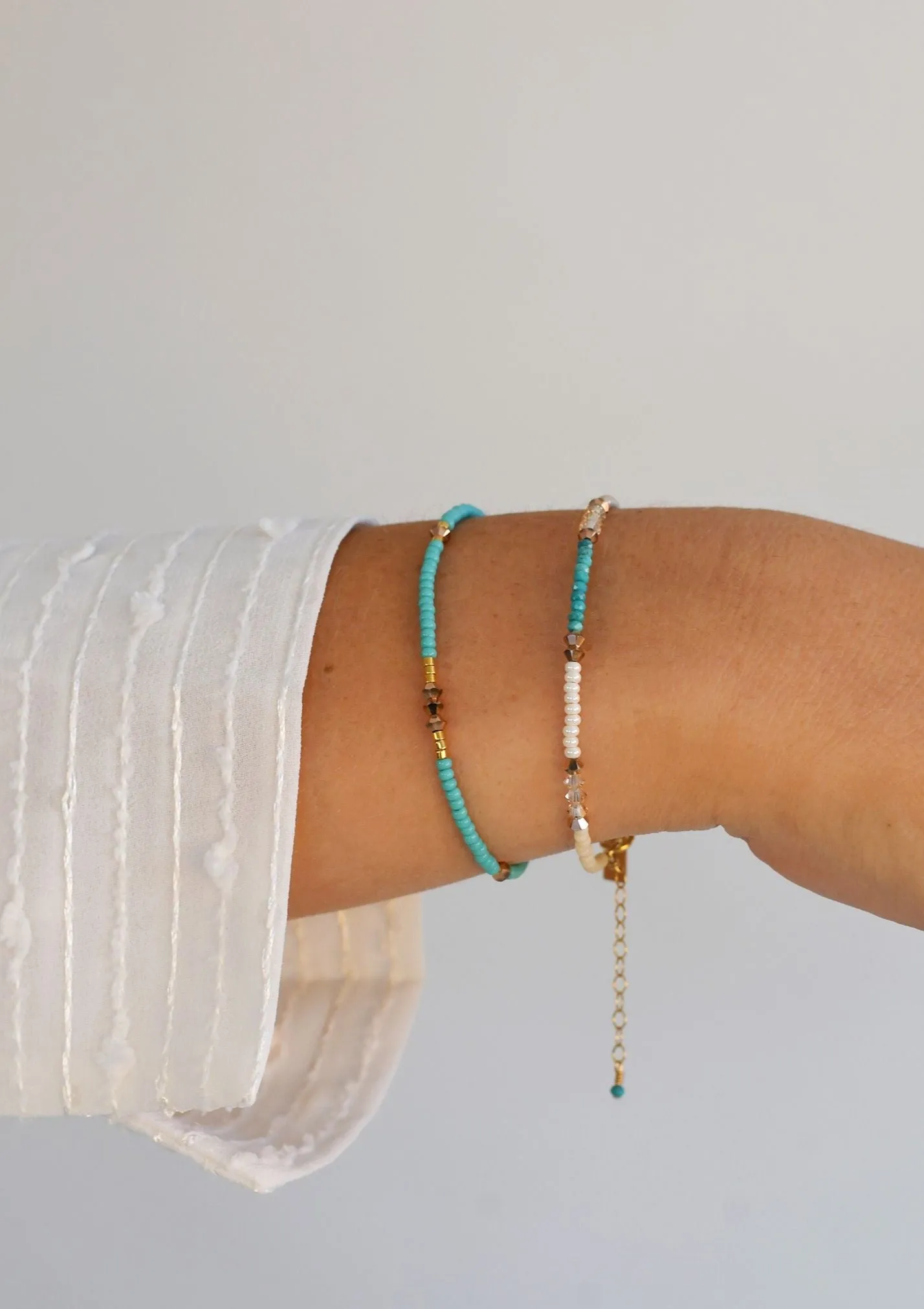 Utulivu Turquoise Beaded Bracelet - PEARL/TAUPE/ROSE GOLD/PINK/TURQUOISE/HONEY