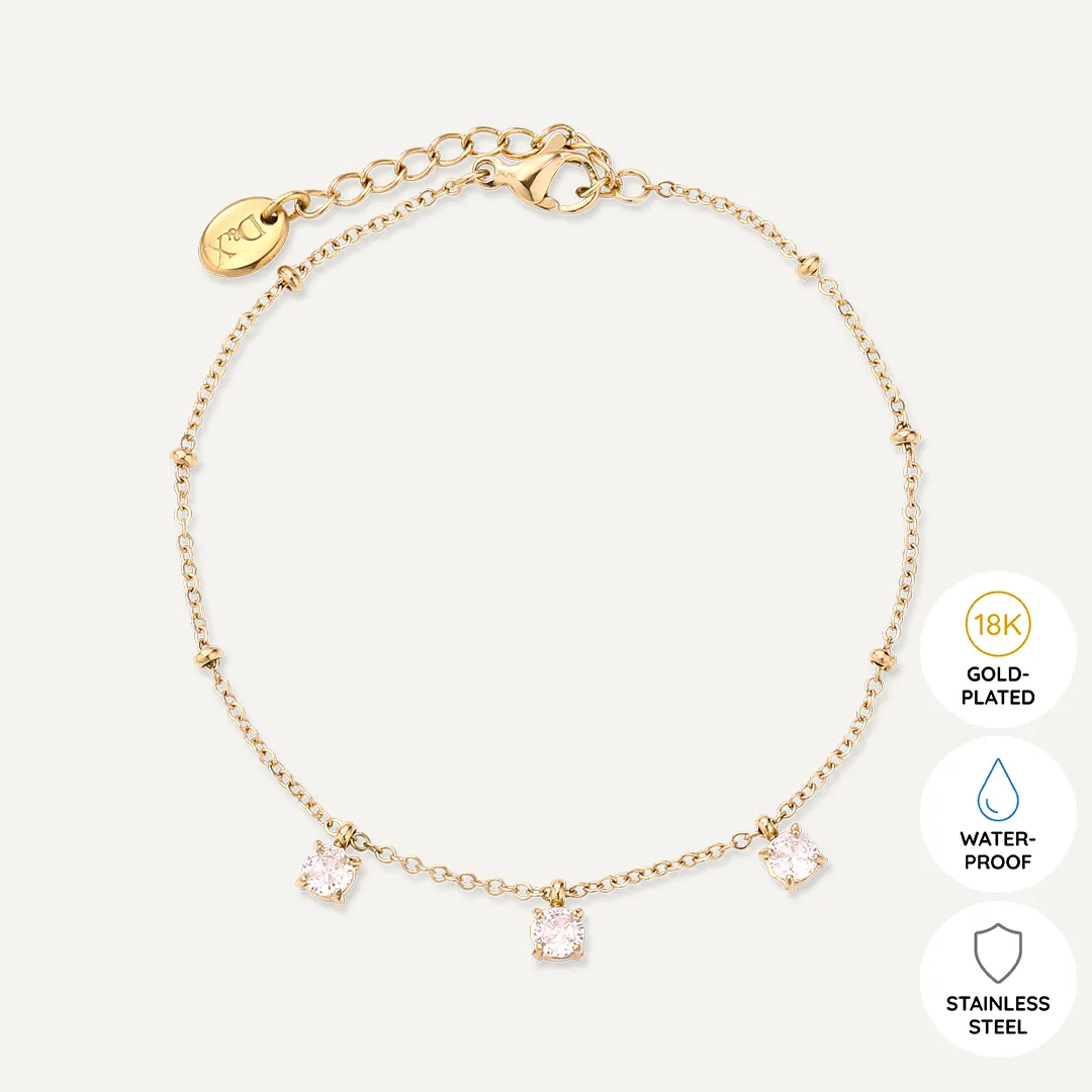 Vibes | Tranquil Sparkles Clasp Bracelet | 18K Gold-Plated