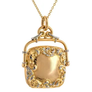 Vintage Fob Locket Pendant Necklace