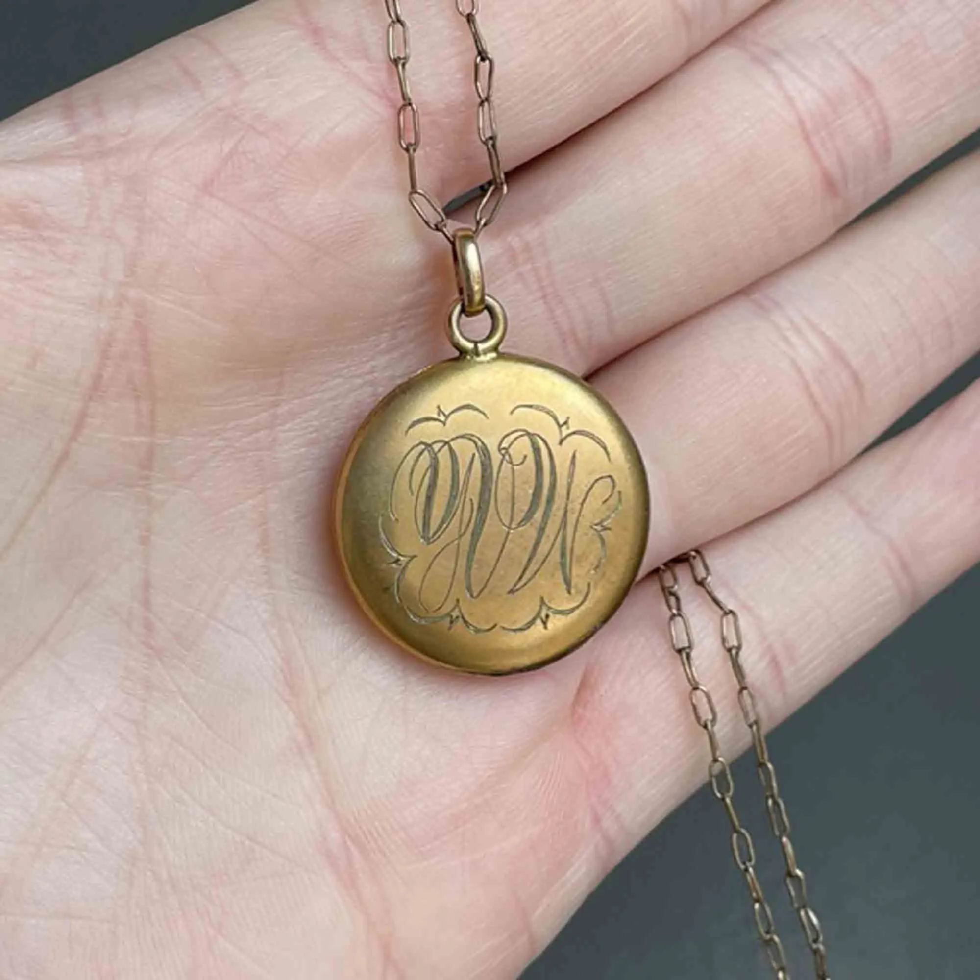 Vintage Gold Filled Initial Locket Necklace