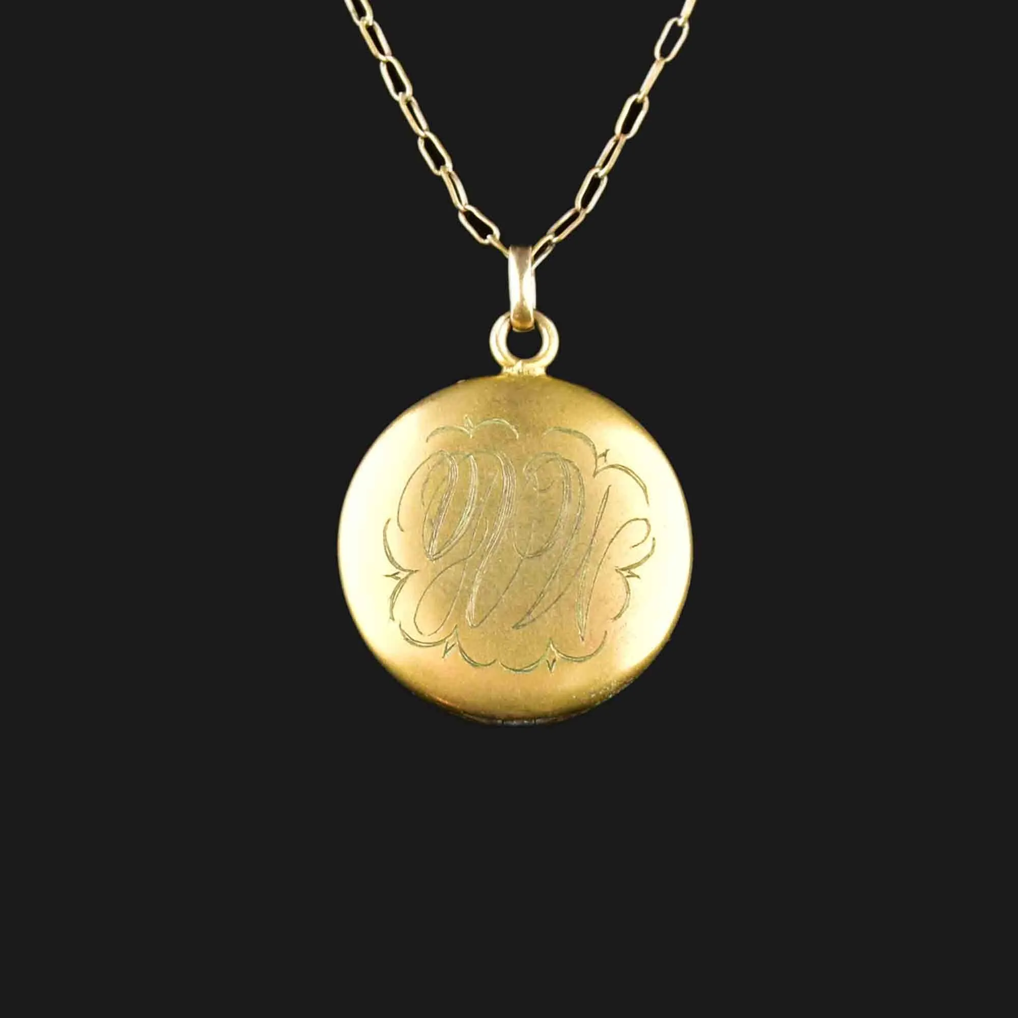 Vintage Gold Filled Initial Locket Necklace