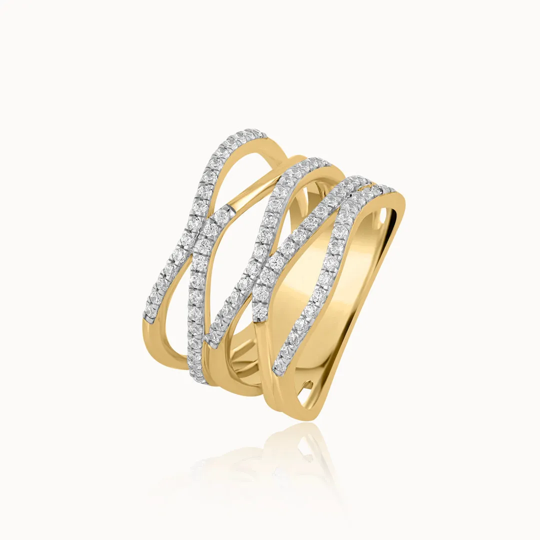 Wide Wave Diamond Band