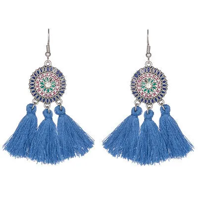 Women's Bohemian Fashion Long Tassel Earrings