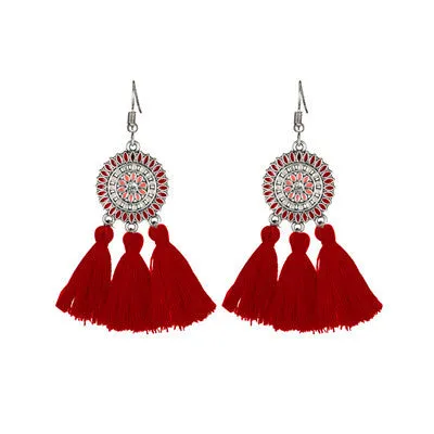 Women's Bohemian Fashion Long Tassel Earrings