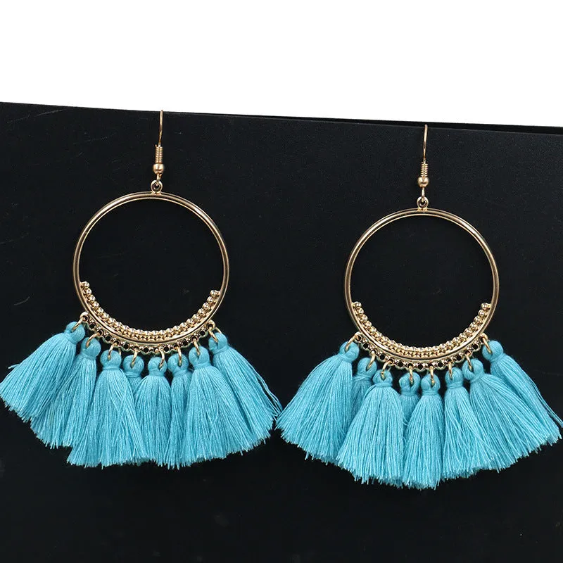 Women's Bohemian Fashion Long Tassel Earrings