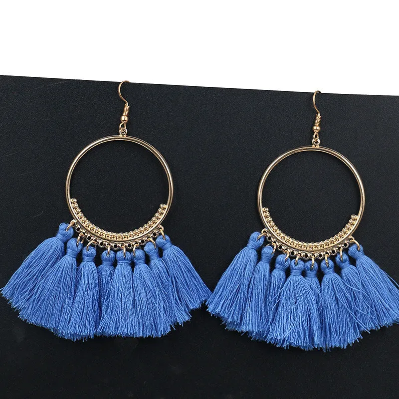 Women's Bohemian Fashion Long Tassel Earrings