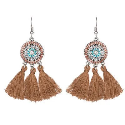 Women's Bohemian Fashion Long Tassel Earrings