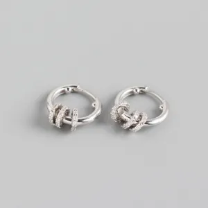 XIYANIKE 925 Sterling Silver Two Wear Methods Small Circle Rhinestone Earrings Women Unique Design Fashion Light Luxury Jewelry